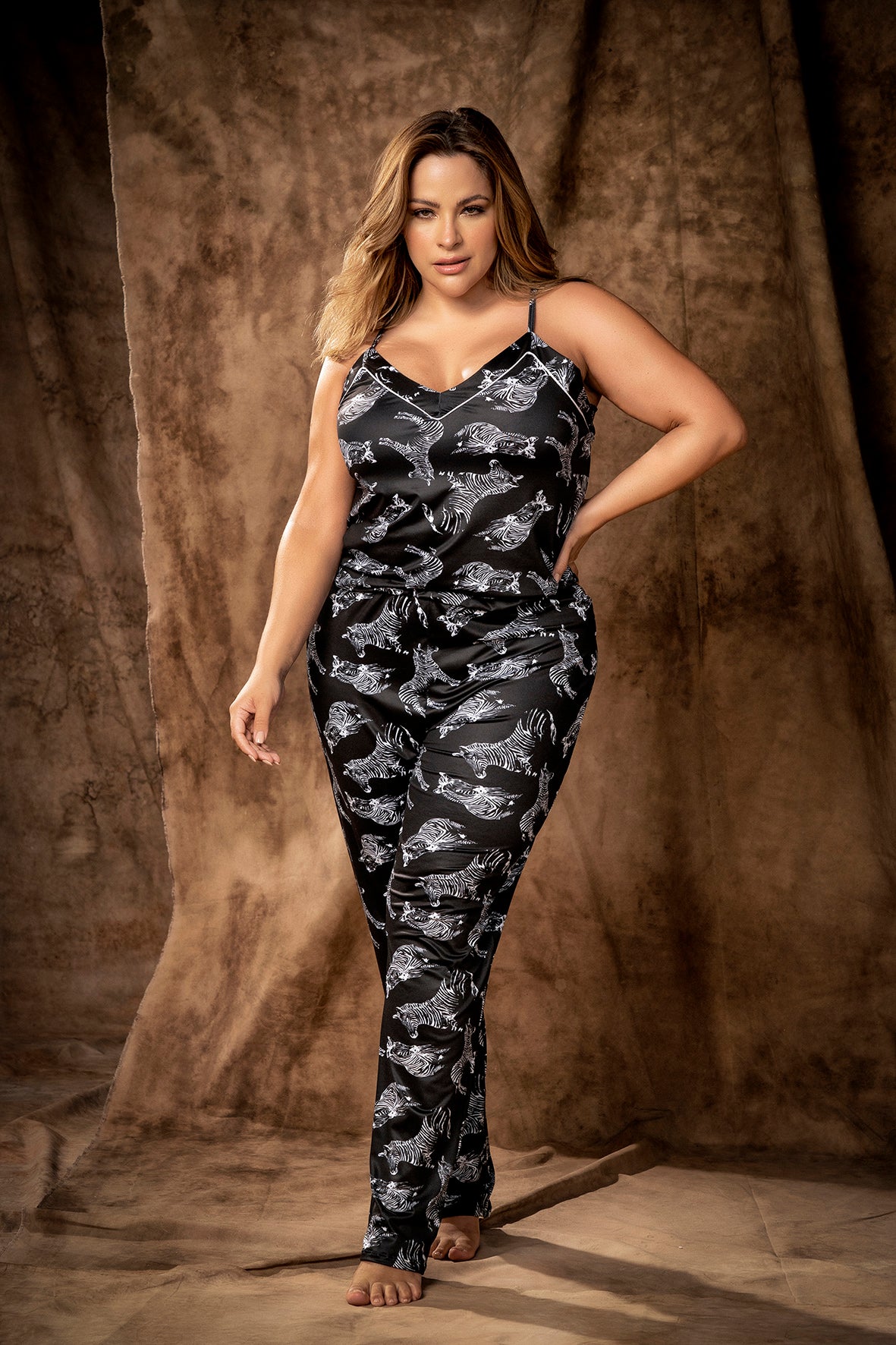 Wild Zebra Elegance Onesie Sexy Loungewear