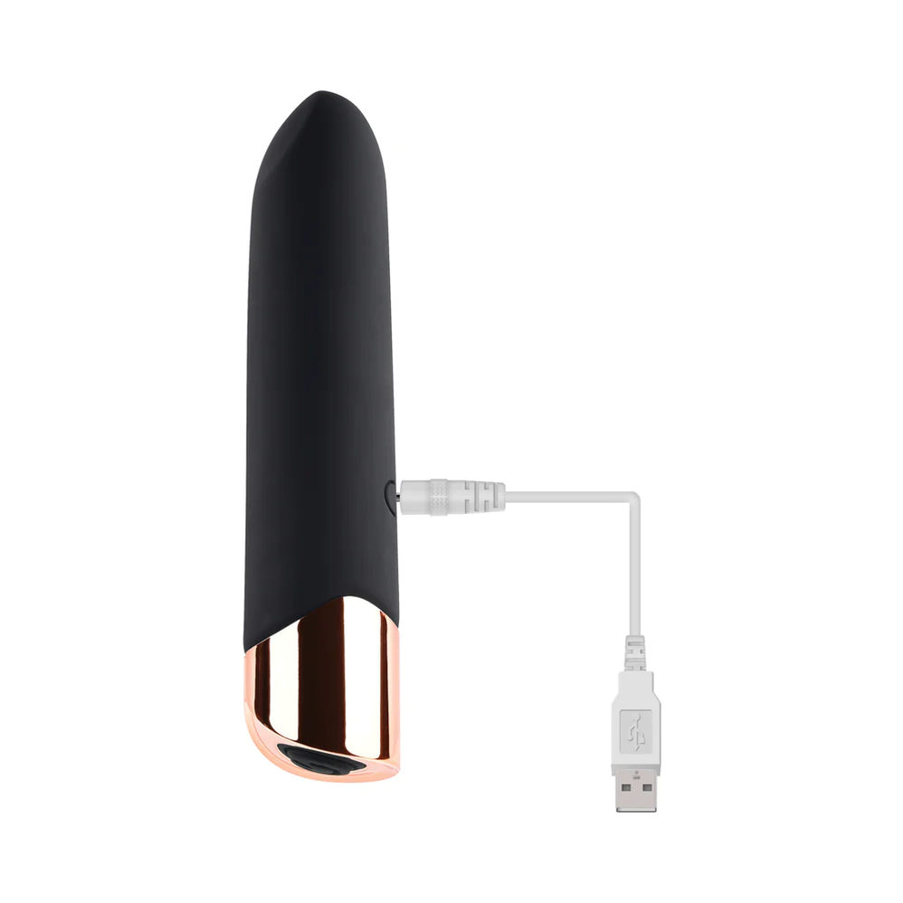 Opulent Euphoria: The Luxe Gilded Rechargeable Silicone Bullet Vibrator